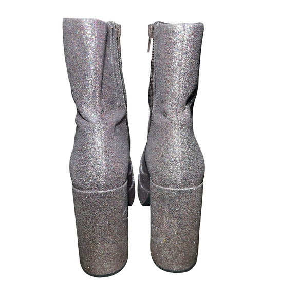 Steve Madden Boots Womens Size 11M Pink Glitter Platform Chunky Heel Disco Shoes - Picture 3 of 13